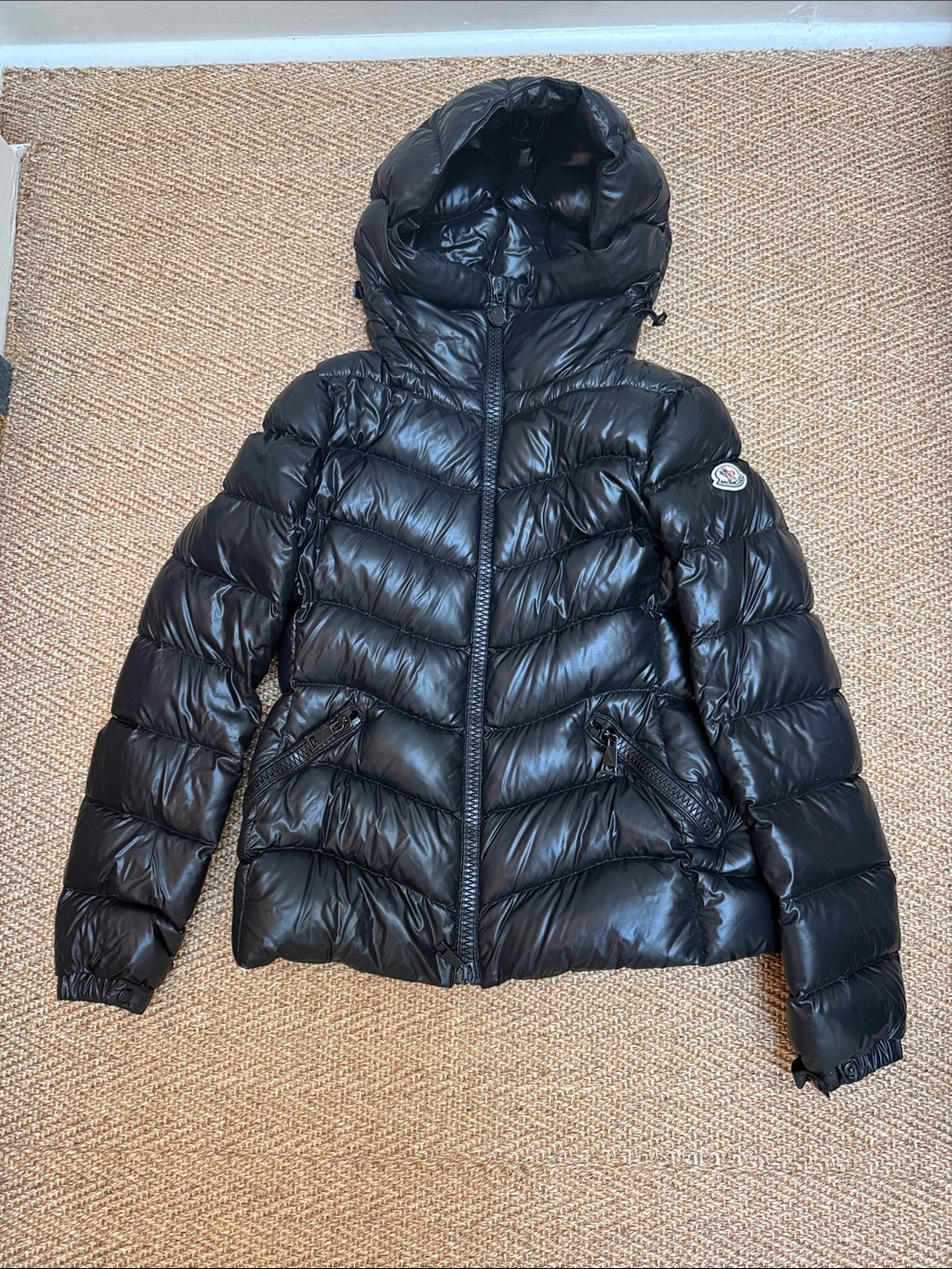 Moncler Black Quilted Hooded Down Puffer Jacket